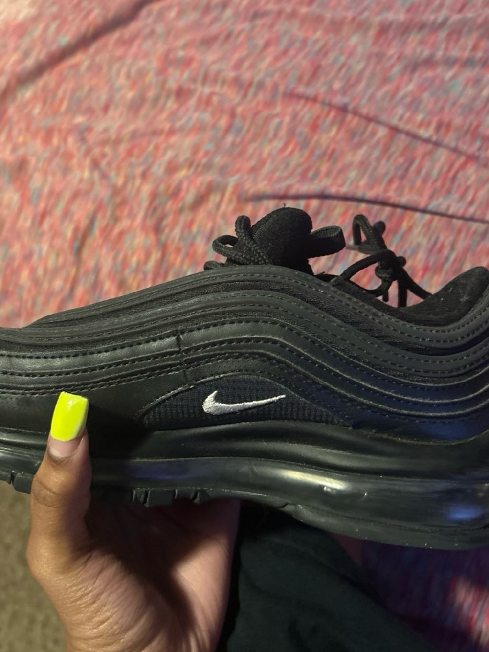 Nike Kids Black Air Max 97 Sneaker with White Swoosh
